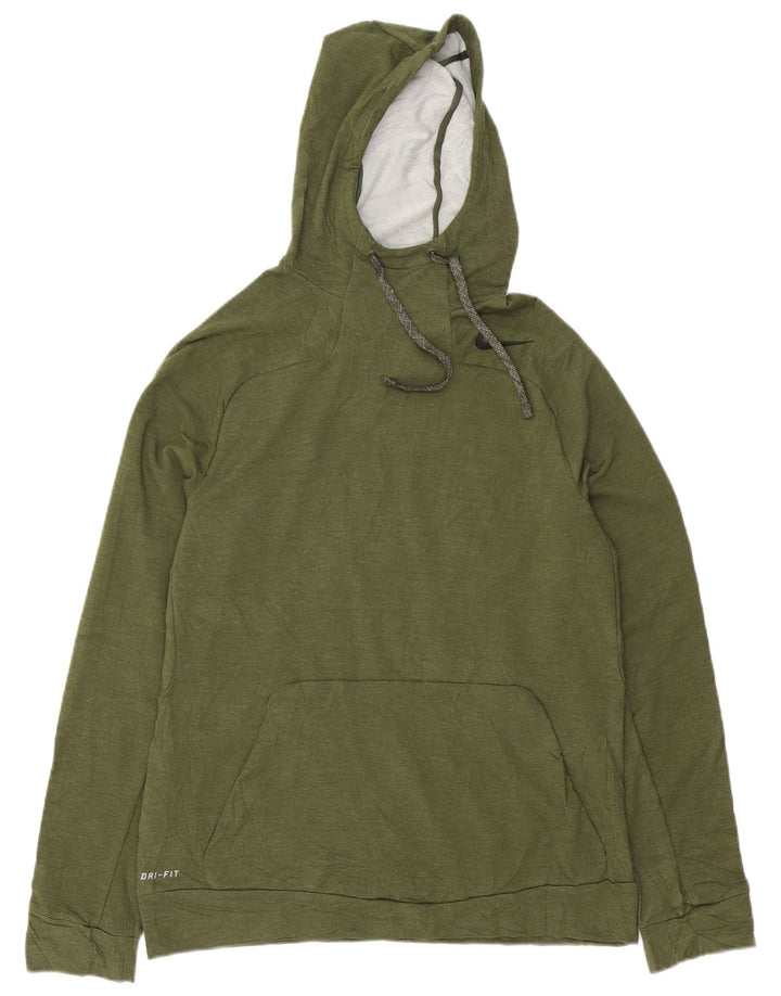 Мужской джемпер с капюшоном Nike Dri Fit, средний хаки, вискоза