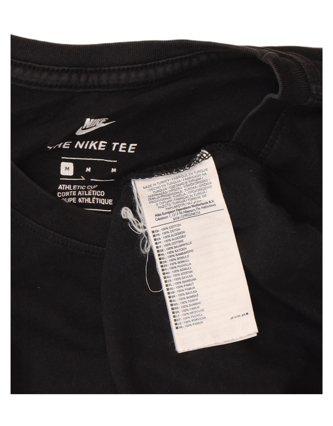 Мужская футболка спортивного кроя Nike, средний черный хлопковый топ