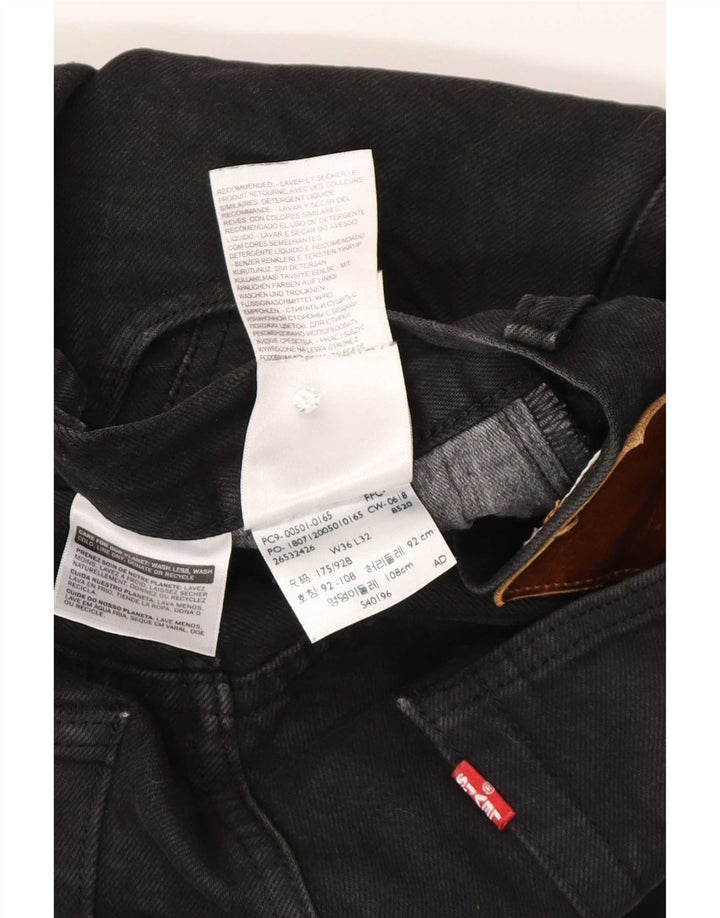 Мужские прямые джинсы Levi's W36 L32, черный хлопок