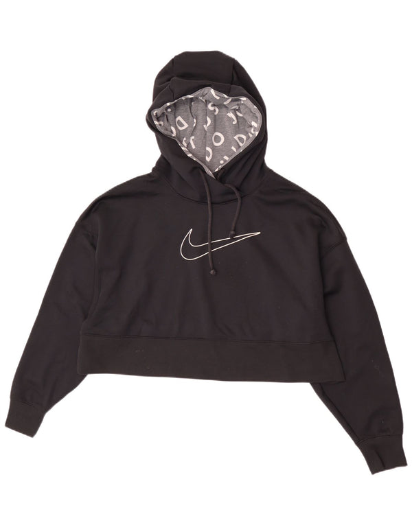 Женский джемпер с капюшоном большого размера Nike Dri Fit UK 14, средний черный
