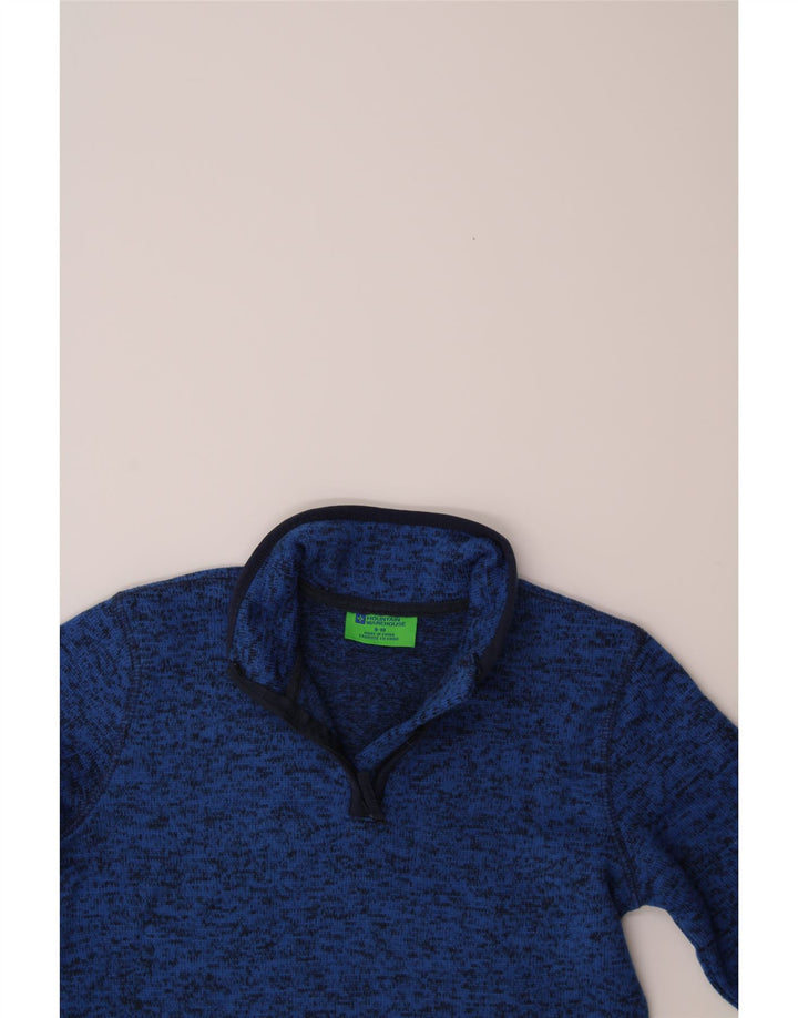 MOUNTAIN WAREHOUSE Boys Zip Neck Sweatshirt Jumper 9-10 Years Blue Flecked Vintage Mountain Warehouse and Second-Hand Mountain Warehouse from Messina Hembry 