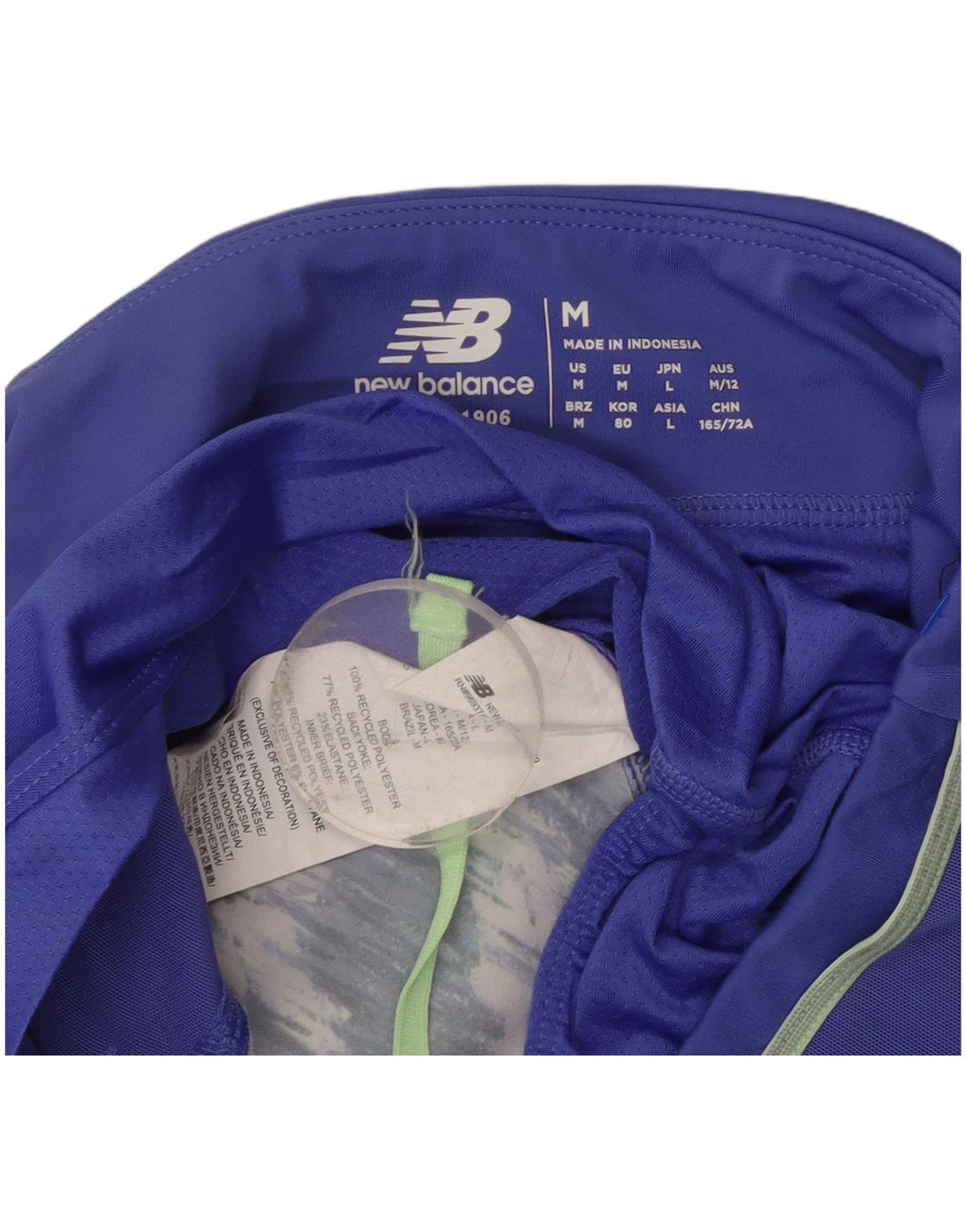 Женские спортивные шорты NEW BALANCE с абстрактным узором, Великобритания 14, средний синий цвет