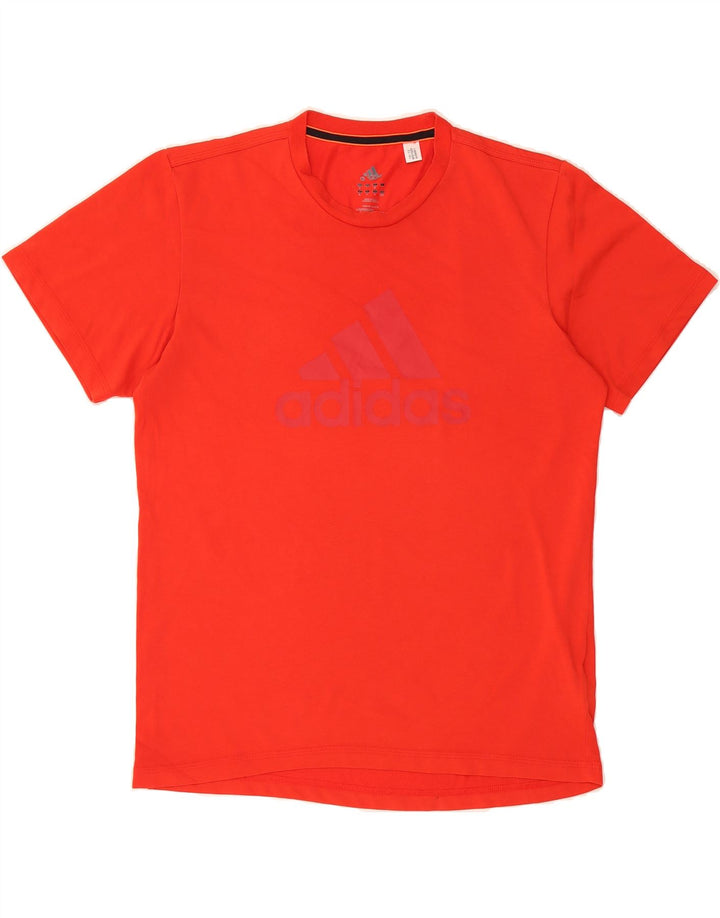 ADIDAS Mens Climalite Graphic T-Shirt Top Medium Red Cotton Vintage Adidas and Second-Hand Adidas from Messina Hembry 