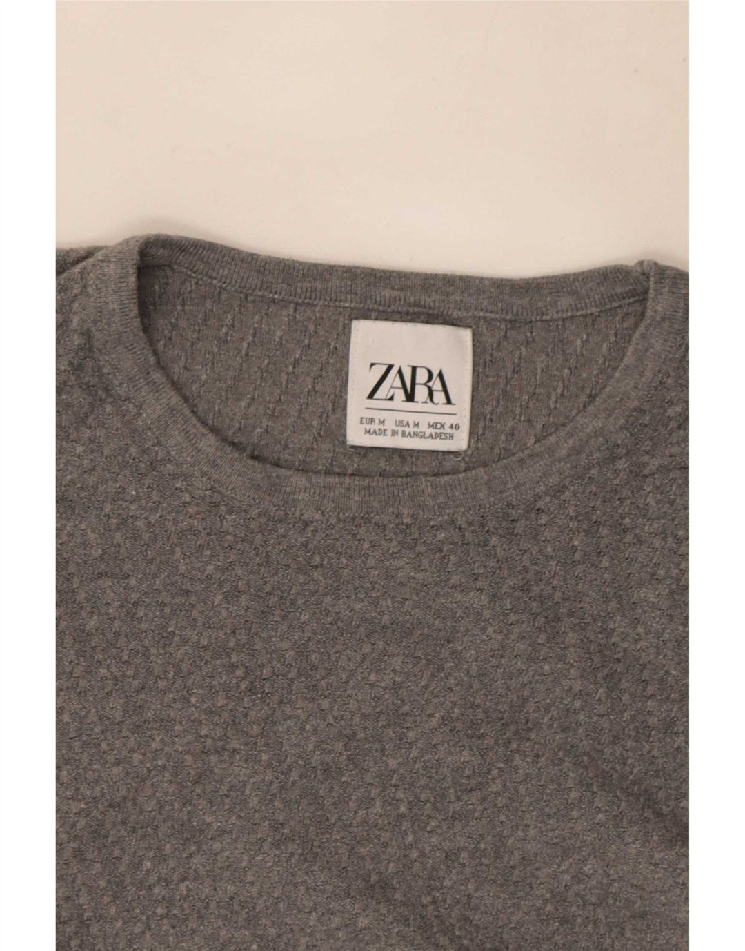 Мужской джемпер с круглым вырезом Zara, средний серый