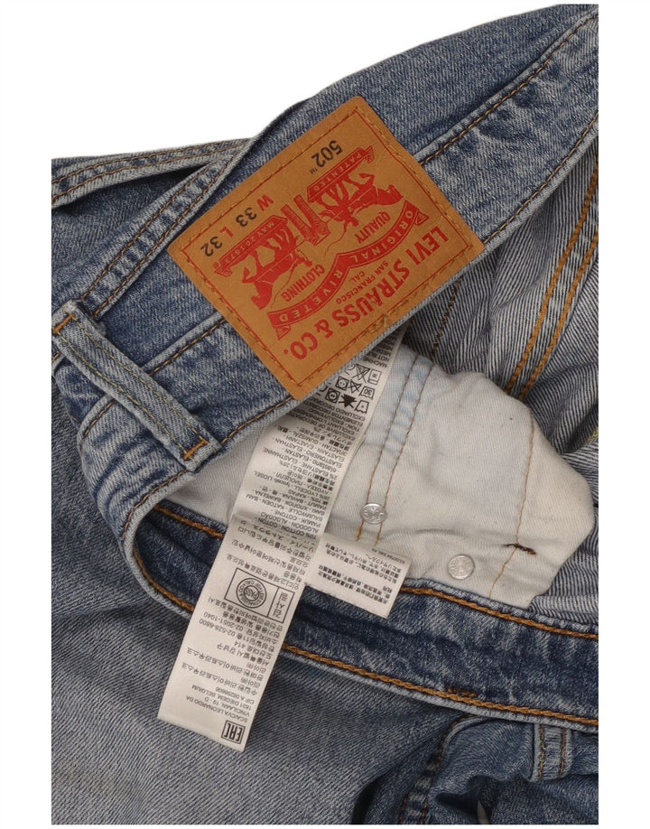 Мужские зауженные джинсы Levi's 502 W33 L32 синие, хлопок