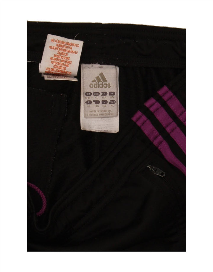 ADIDAS Boys Tracksuit Trousers 13-14 Years  Black Polyester Vintage Adidas and Second-Hand Adidas from Messina Hembry 