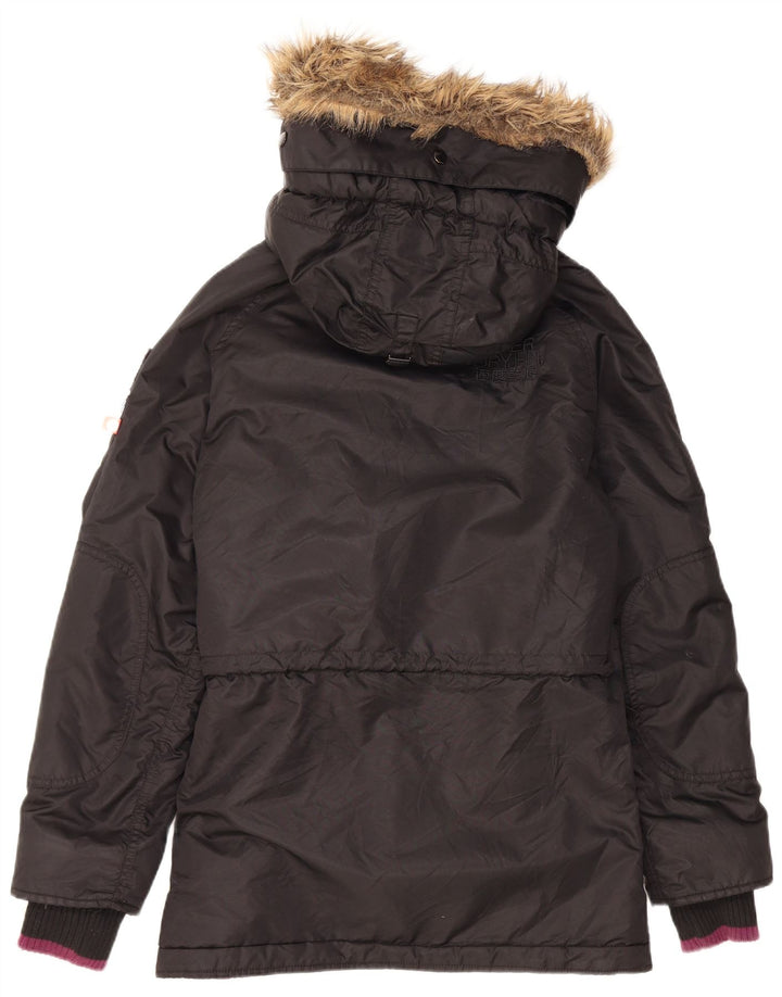 Мужская утепленная куртка с капюшоном Superdry UK 38, средний черный нейлон