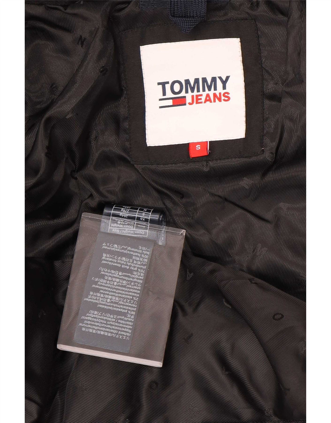 Tommy Hilfiger Женское стеганое пальто с капюшоном UK 10, маленький черный полиэстер
