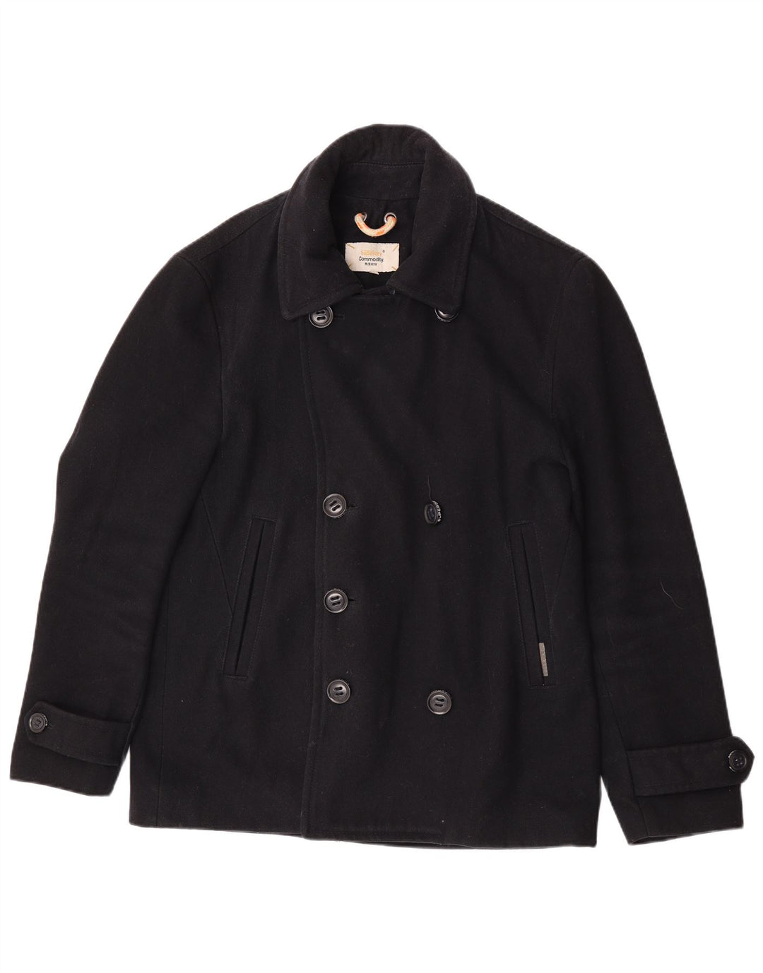 Женское полупальто Superdry UK 20 2XL Темно-синее, шерсть