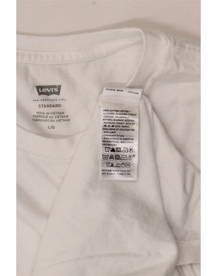 Мужская стандартная футболка Levi's, большой белый хлопок