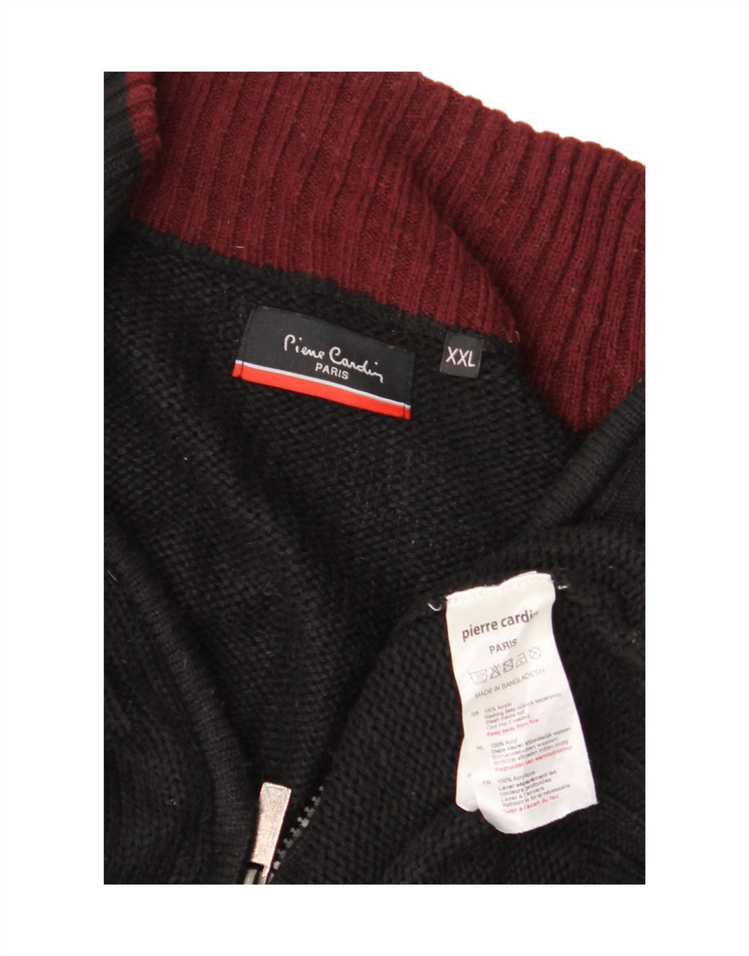 Женский джемпер с воротником на молнии PIERRE CARDIN UK 20 2XL, черный акрил