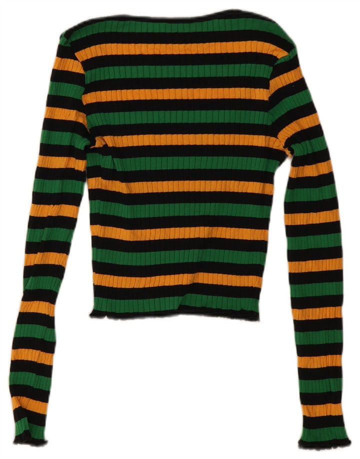 Женский укороченный топ Zara UK 12, средний, разноцветный в полоску