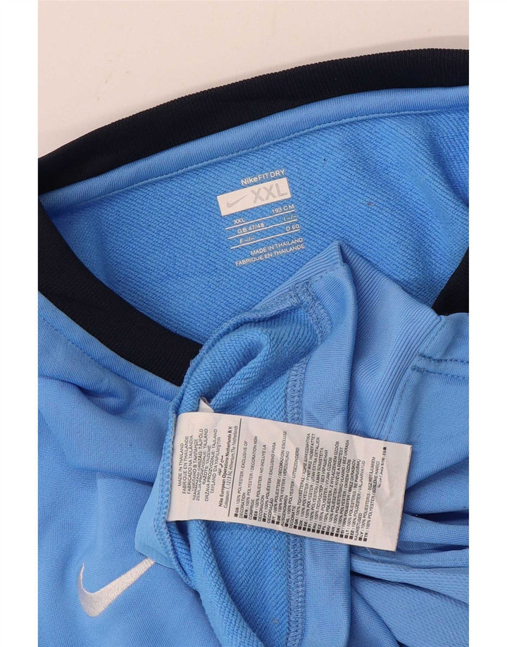 Мужской топ с длинным рукавом Nike UK 47/48 2XL синий полиэстер с цветными блоками