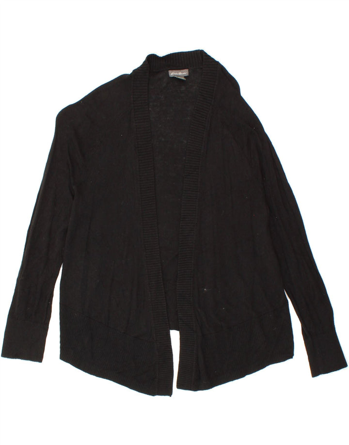 EDDIE BAUER Womens Open Cardigan Sweater UK 14 Medium Black Cotton Vintage Eddie Bauer and Second-Hand Eddie Bauer from Messina Hembry 