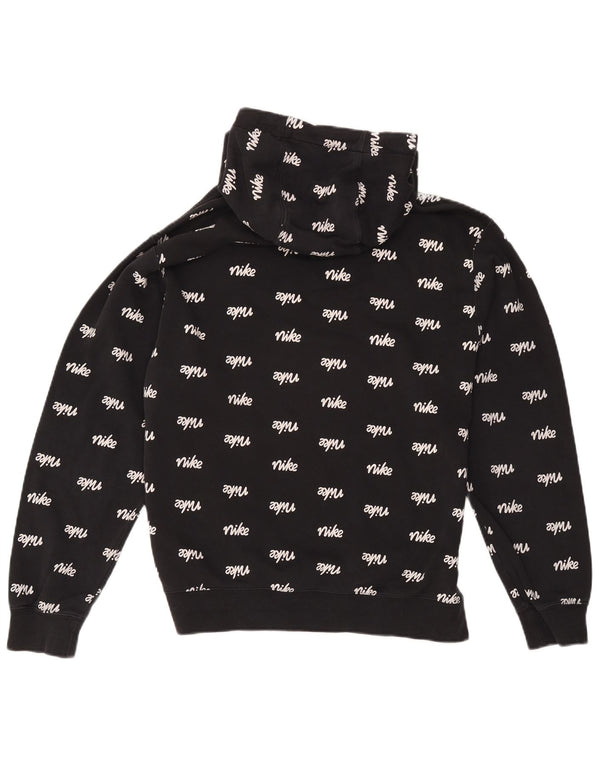 Мужской джемпер с капюшоном с графическим рисунком Nike, большой черный, хлопковый