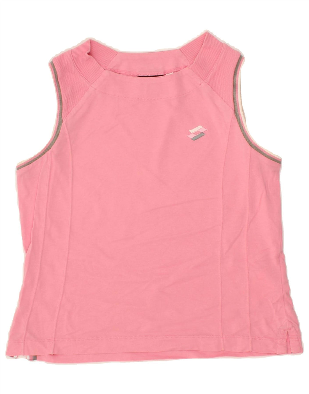 LOTTO Womens Crop Vest Top UK 12 Medium Pink Cotton Vintage Lotto and Second-Hand Lotto from Messina Hembry 