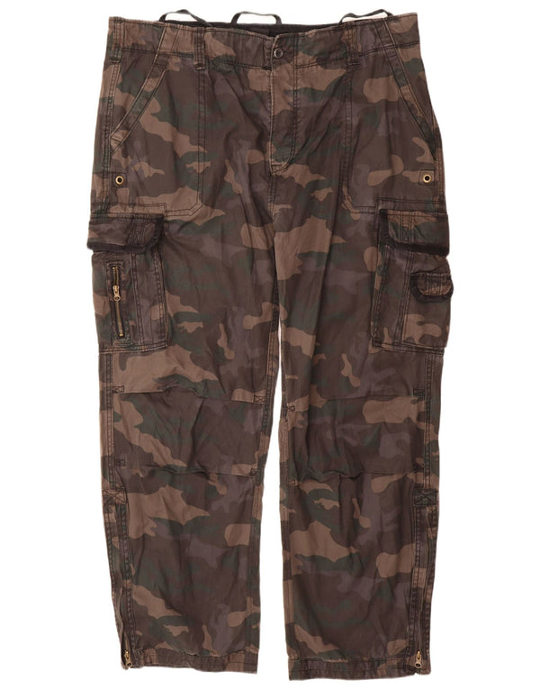 Мужские прямые брюки-карго Brandit 4XL W44 L32 серые, камуфляжные, хлопок