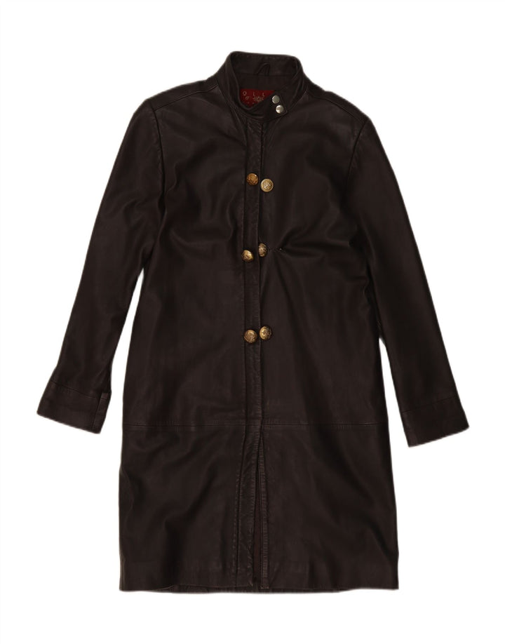 OLLY & CO Womens Leather Coat UK 12 Medium Brown Leather Vintage Olly & Co and Second-Hand Olly & Co from Messina Hembry 