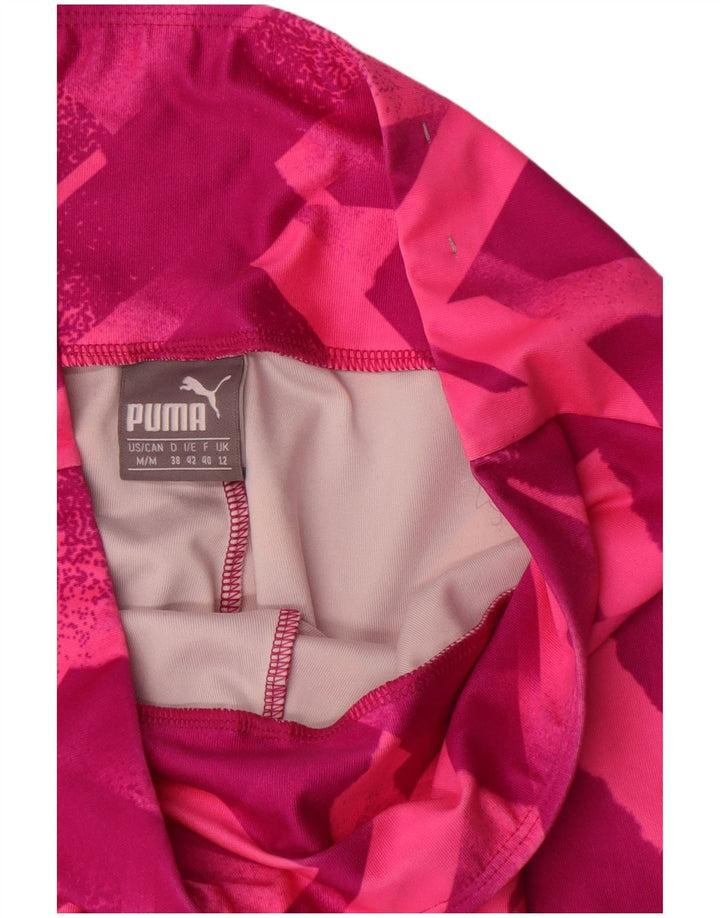 Женские леггинсы Puma UK 12, средний розовый с геометрическим узором