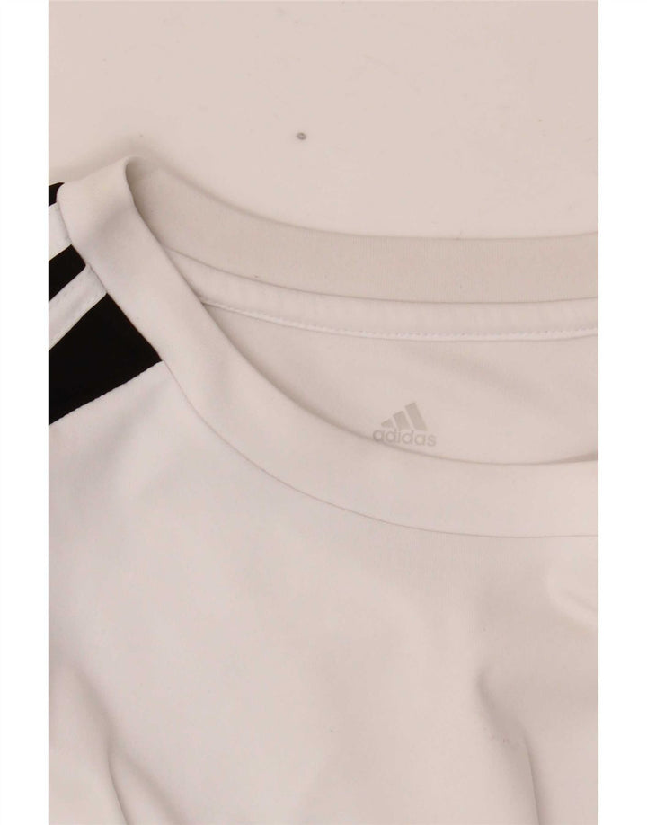 Adidas Мужская футболка Aeroready Верх среднего размера из полиэстера с цветными блоками белого цвета