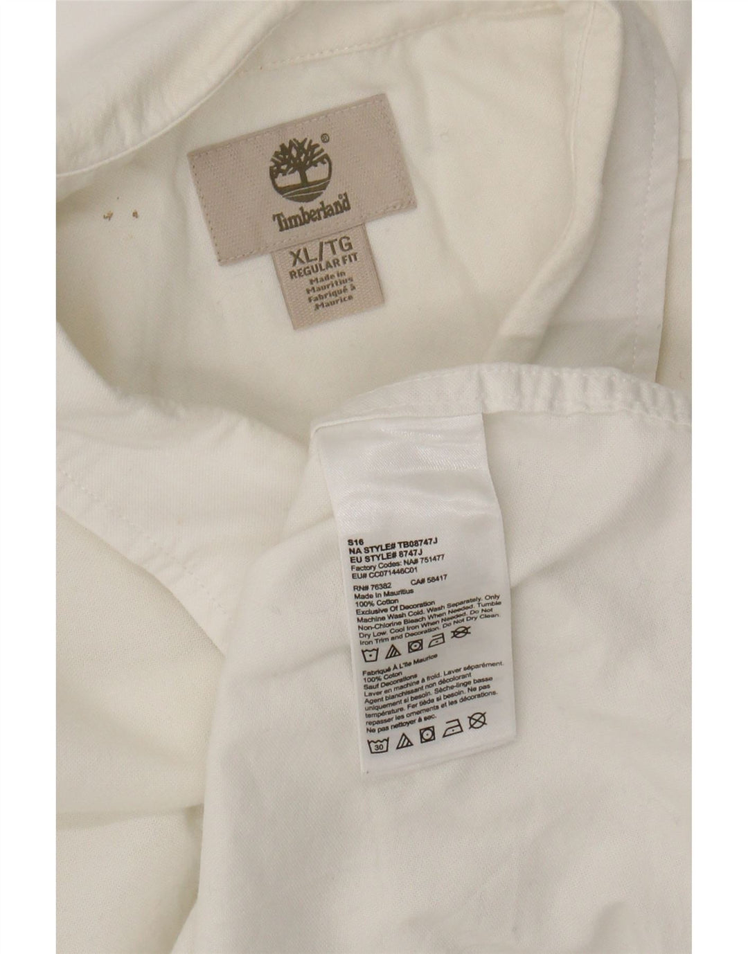 TIMBERLAND Mens Regular Fit Shirt XL White Cotton Vintage Timberland and Second-Hand Timberland from Messina Hembry 