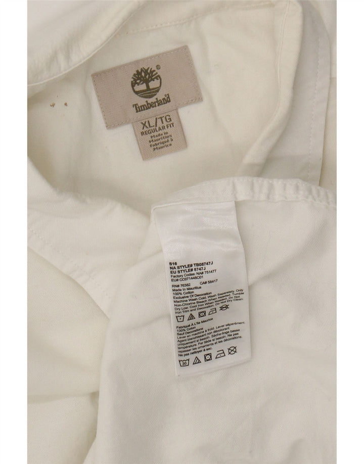 TIMBERLAND Mens Regular Fit Shirt XL White Cotton Vintage Timberland and Second-Hand Timberland from Messina Hembry 