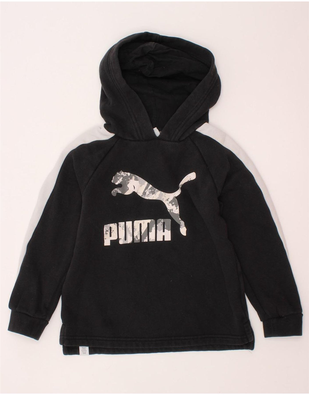 Толстовка с капюшоном PUMA для мальчиков 5–6 лет, черный хлопок с цветными блоками