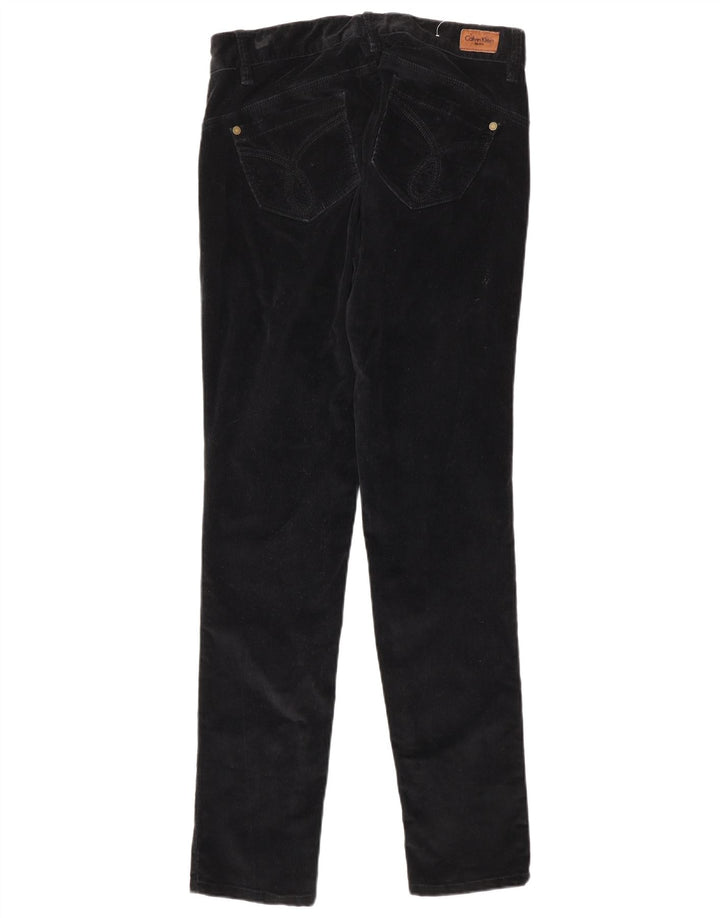 CALVIN KLEIN Женские вельветовые брюки скинни W27 L32, черный хлопок