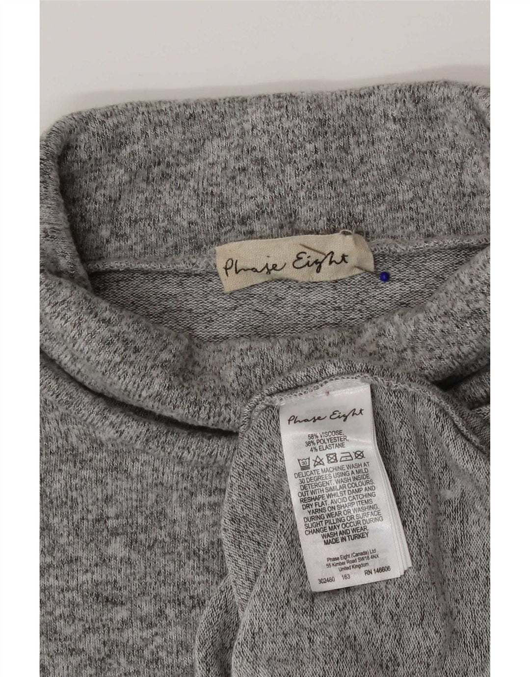 Женский джемпер с высоким воротником Phase Eight, Великобритания, 18 XL, серый вискоза