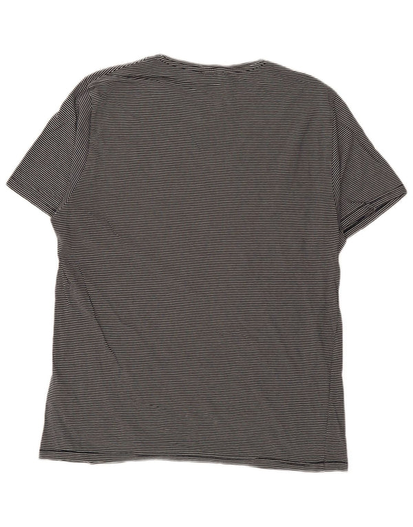 Женская футболка REISS Top UK 16, большая темно-синяя хлопковая полоска