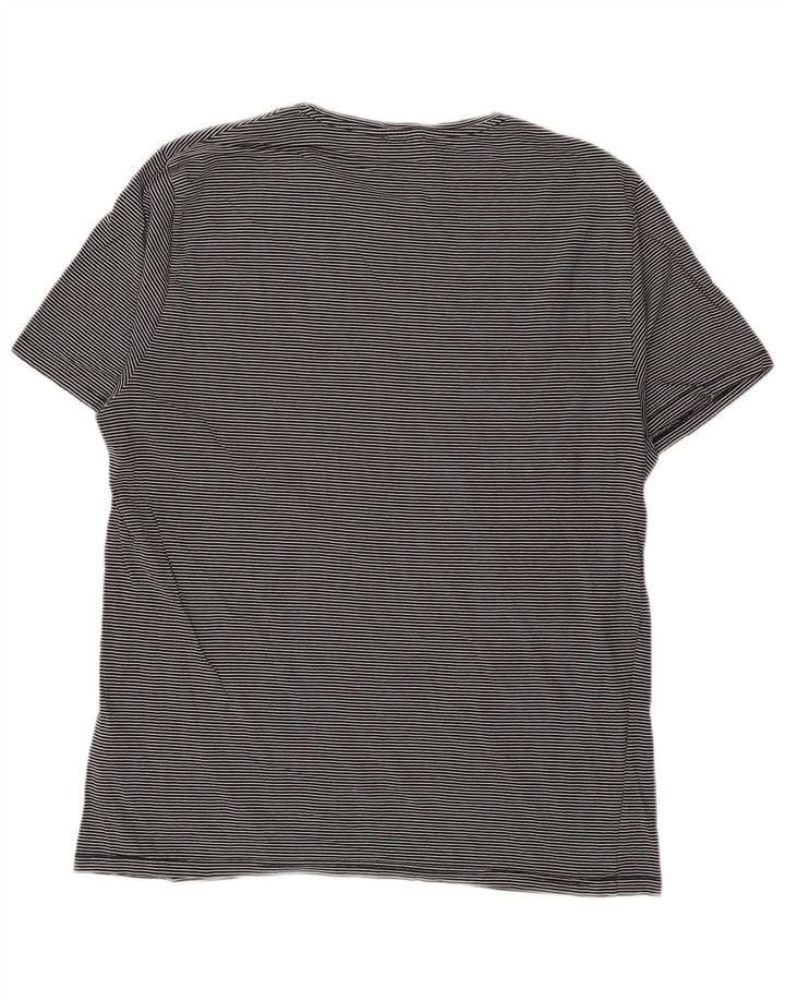 Женская футболка REISS Top UK 16, большая темно-синяя хлопковая полоска