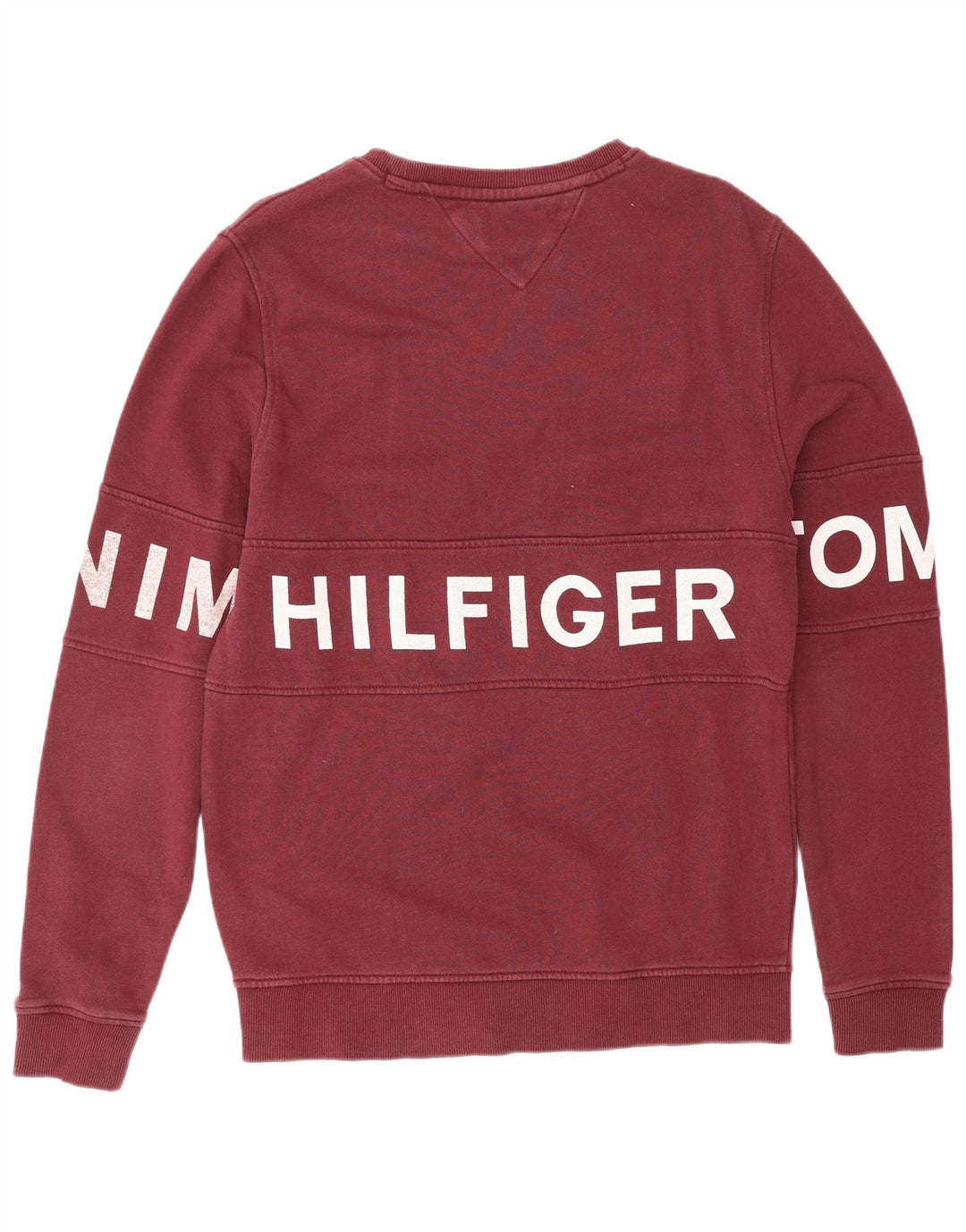Мужской свитшот с рисунком TOMMY HILFIGER, джемпер среднего цвета, бордовый, хлопок