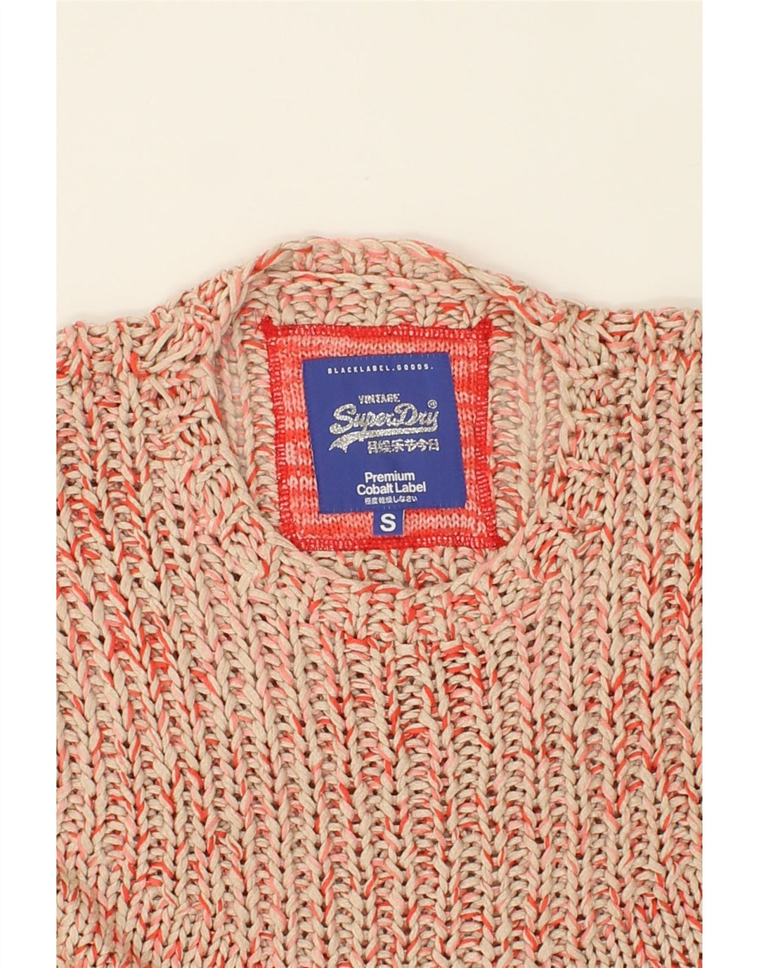 SUPERDRY Womens Crop Oversized Crew Neck Jumper Sweater UK 10 Small Red Vintage Superdry and Second-Hand Superdry from Messina Hembry 