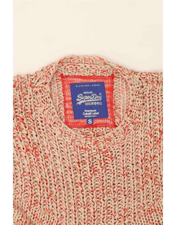 SUPERDRY Womens Crop Oversized Crew Neck Jumper Sweater UK 10 Small Red Vintage Superdry and Second-Hand Superdry from Messina Hembry 