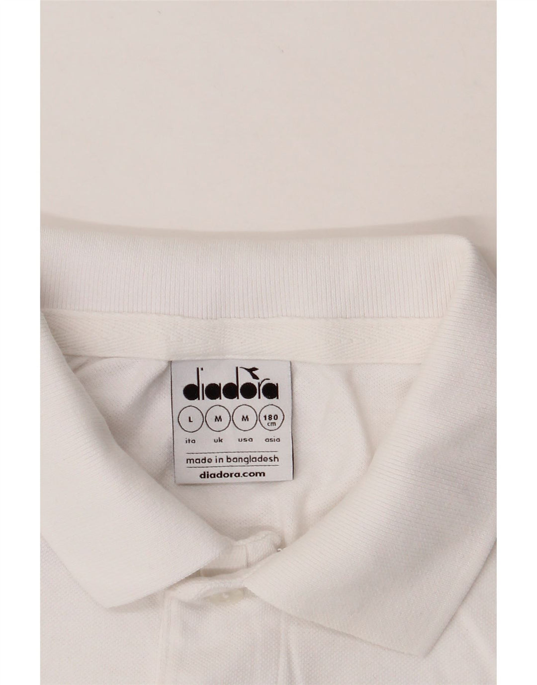 DIADORA Mens Polo Shirt Medium White Vintage Diadora and Second-Hand Diadora from Messina Hembry 