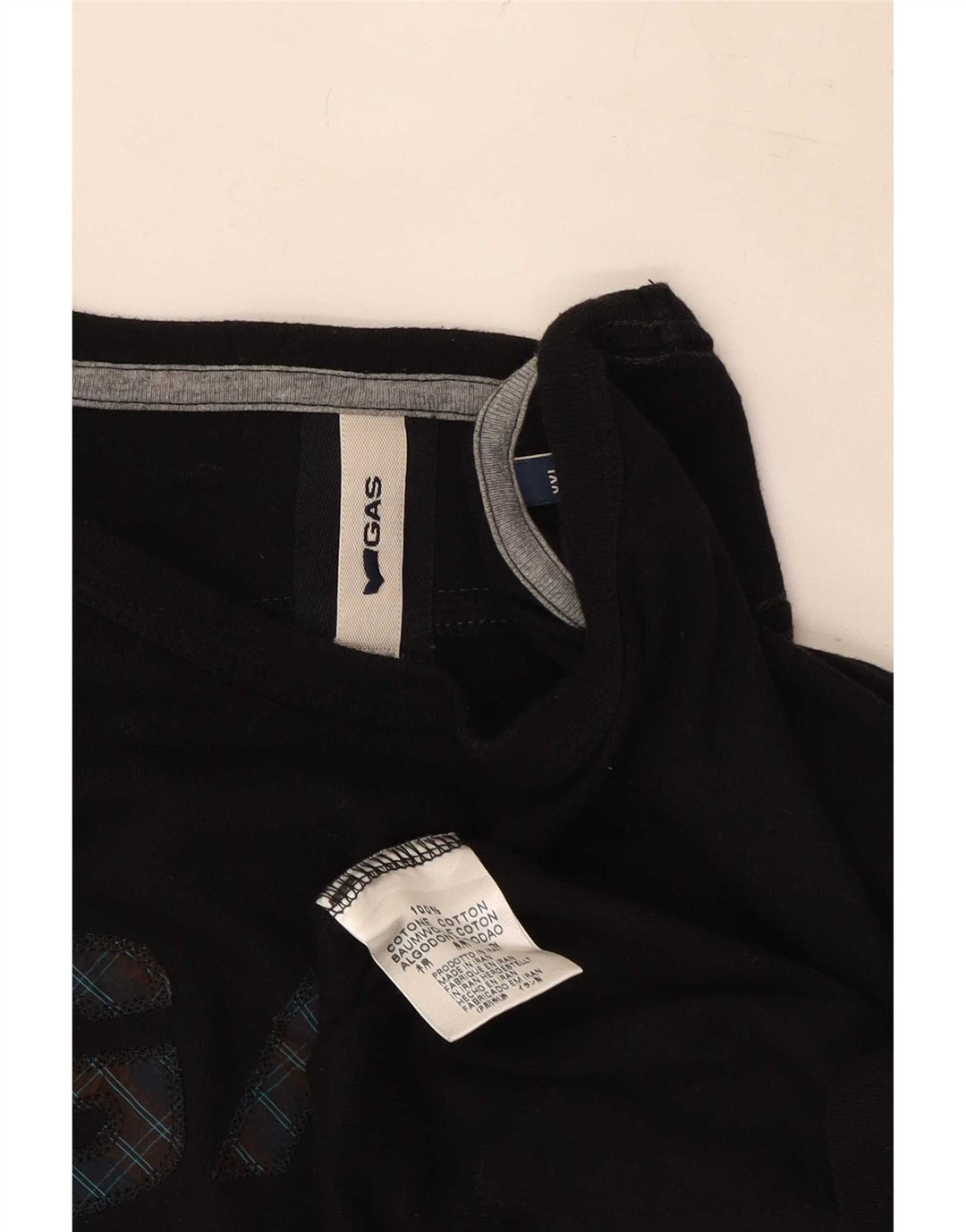 Gap Мужской топ с рисунком с длинным рукавом 2XL, черный хлопок