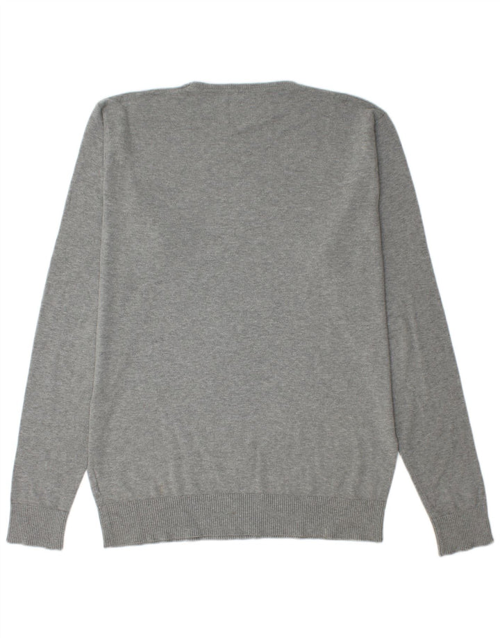 Мужской свитер с круглым вырезом Jack & Jones XL, серый в крапинку