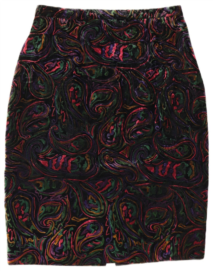 ВИНТАЖНЫЙ комплект женской юбки из 2 предметов на 1 пуговице, Великобритания 12, средний W32, разноцветный