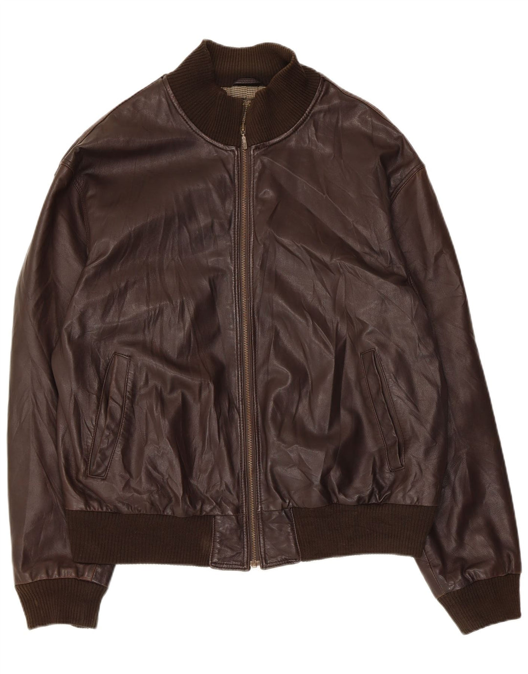 Мужская кожаная куртка VINTAGE UK 42 XL Коричневая кожаная