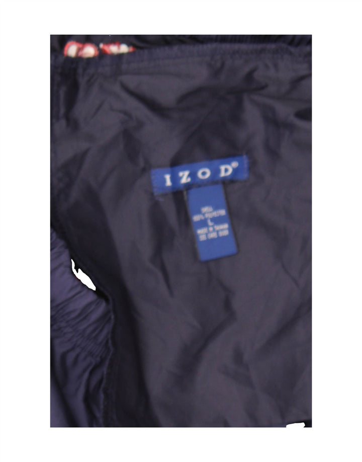 IZOD Mens Tracksuit Trousers Joggers Large  Navy Blue Colourblock Vintage Izod and Second-Hand Izod from Messina Hembry 