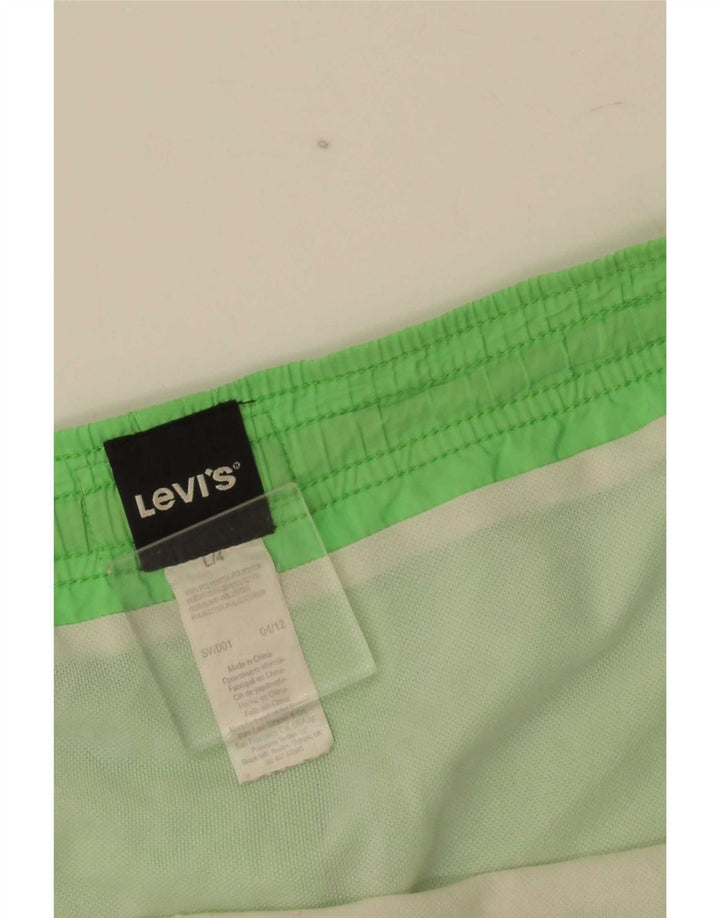 Мужские шорты для плавания Levi's с рисунком, большие зеленые, полиэстер