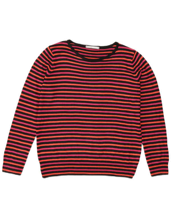 Женский джемпер с вырезом «лодочка» MARKS & SPENCER UK 14, большой розовый в полоску