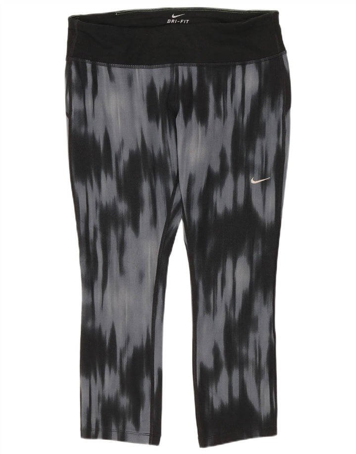 Женские леггинсы-капри Nike Dri Fit UK 12, средний синий полиэстер тай-дай