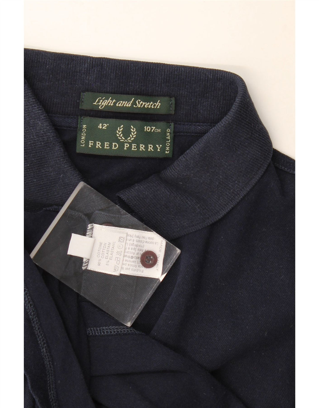 Мужская рубашка-поло Fred Perry среднего размера, темно-синяя, хлопок