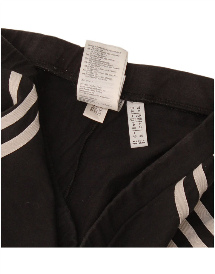 Женские леггинсы Adidas UK 14, средний черный хлопок, черный