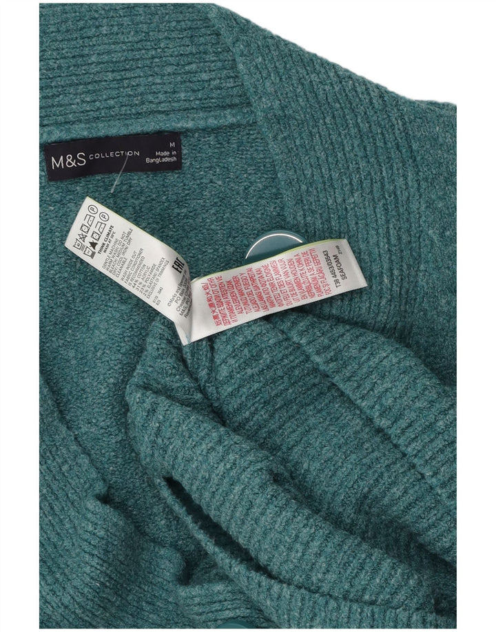 Женский кардиган Marks & Spencer UK 14, средний бирюзовый хлопок