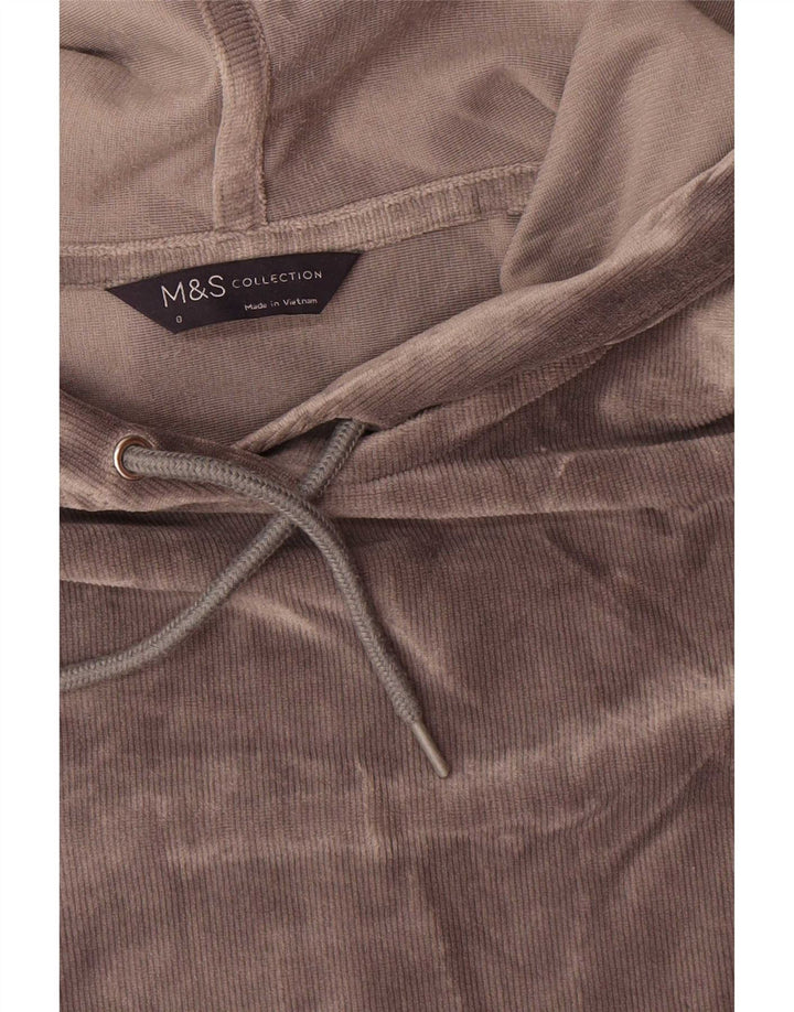 Женский велюровый джемпер с капюшоном Marks & Spencer UK 8, маленький серый