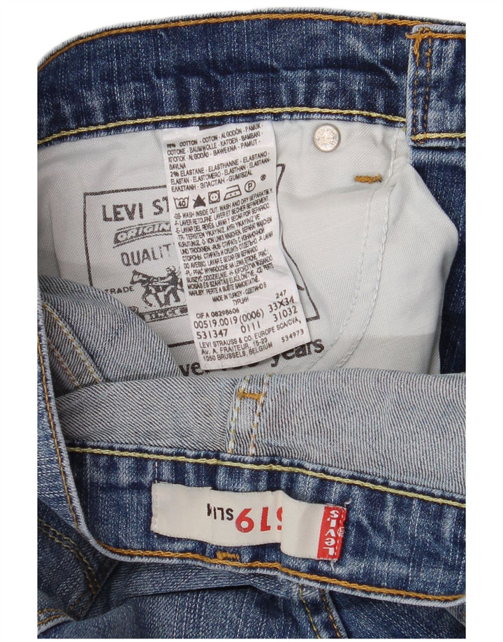 Мужские джинсы Levi's Slim 519 W33 L34 синие, хлопок