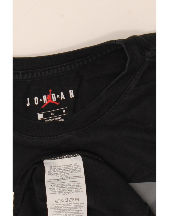 Мужская футболка с рисунком Jordan, большой черный хлопок
