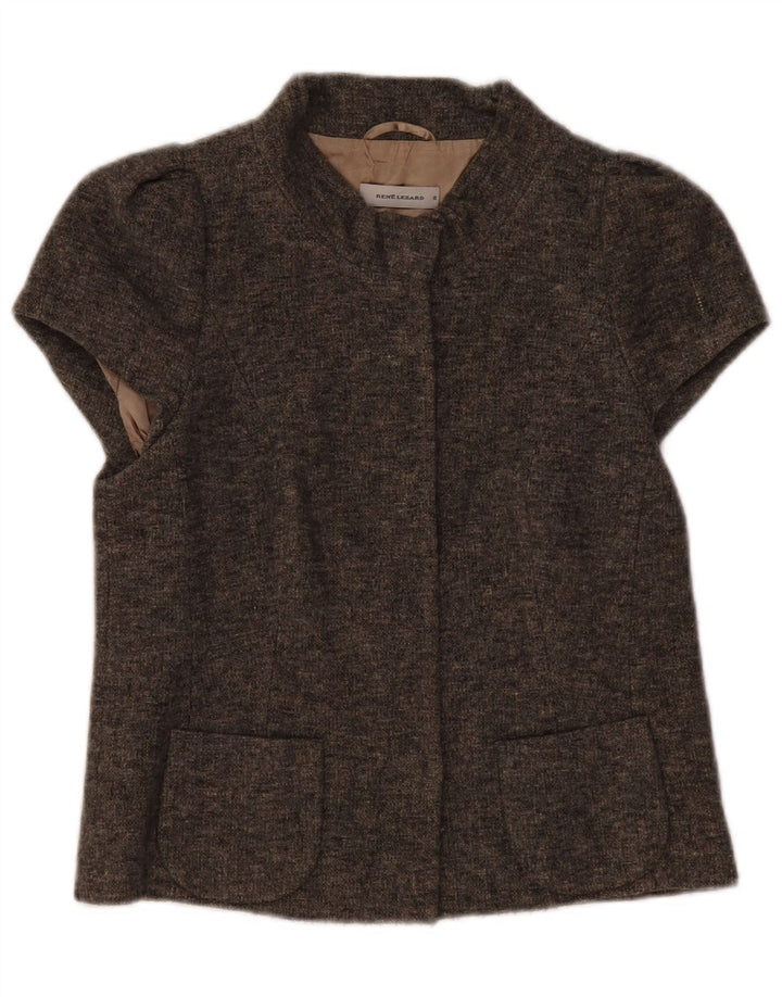 Женский пиджак с коротким рукавом Rene Lezard EU 36, маленький, серый, шерстяной